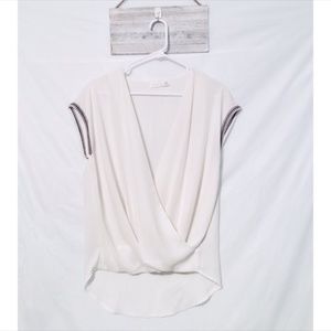 Dahlya Sheer Open-Front Drape Blouse